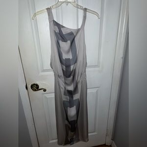 Banana Republic Womens Silky Gray Pencil Dress with Chain